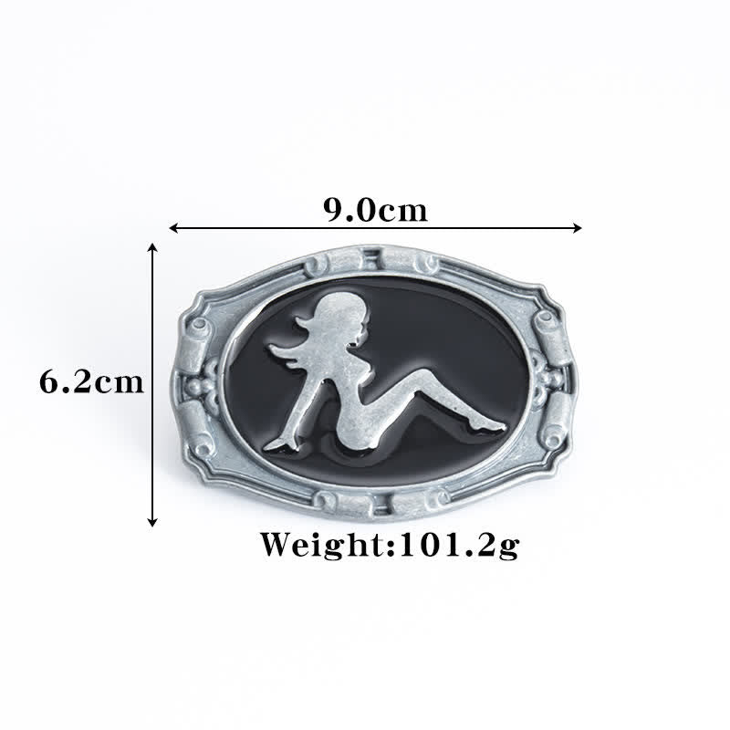 Herren DIY Punk Dame Silhouette Schnalle Ledergürtel