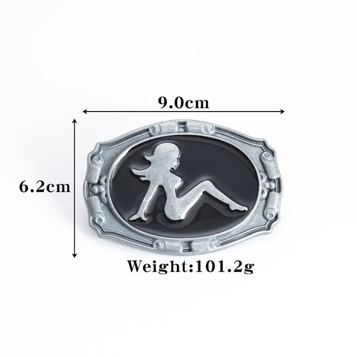 Herren DIY Punk Dame Silhouette Schnalle Ledergürtel