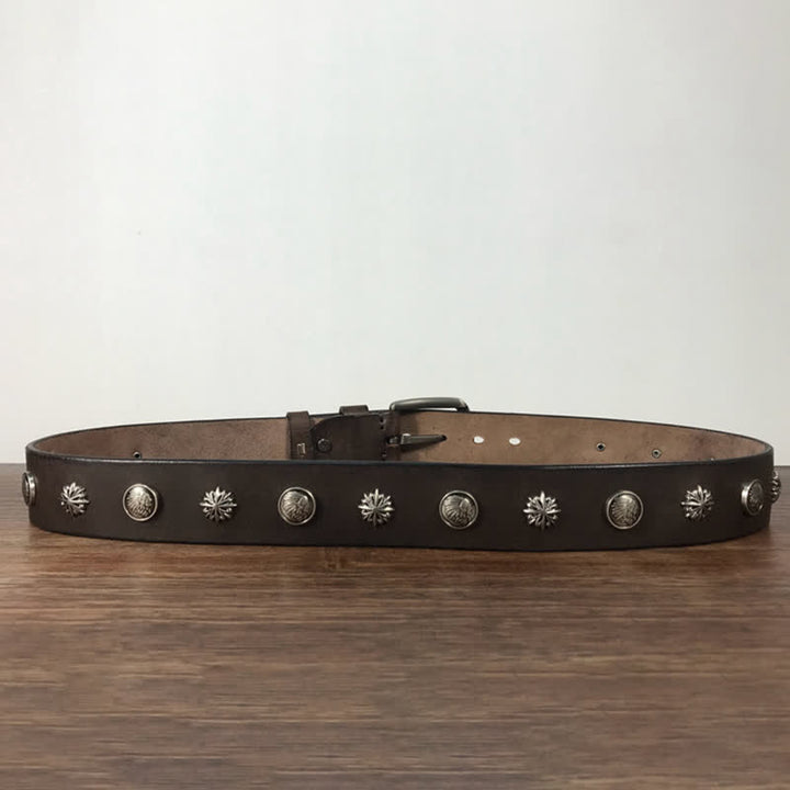 Retro Metallschmuck Nieten besetzter Casual Jeans Ledergürtel