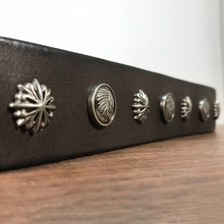 Retro Metallschmuck Nieten besetzter Casual Jeans Ledergürtel