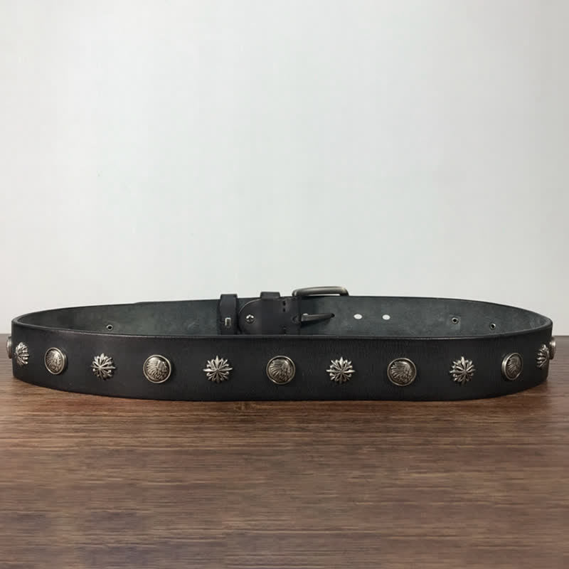 Retro Metallschmuck Nieten besetzter Casual Jeans Ledergürtel