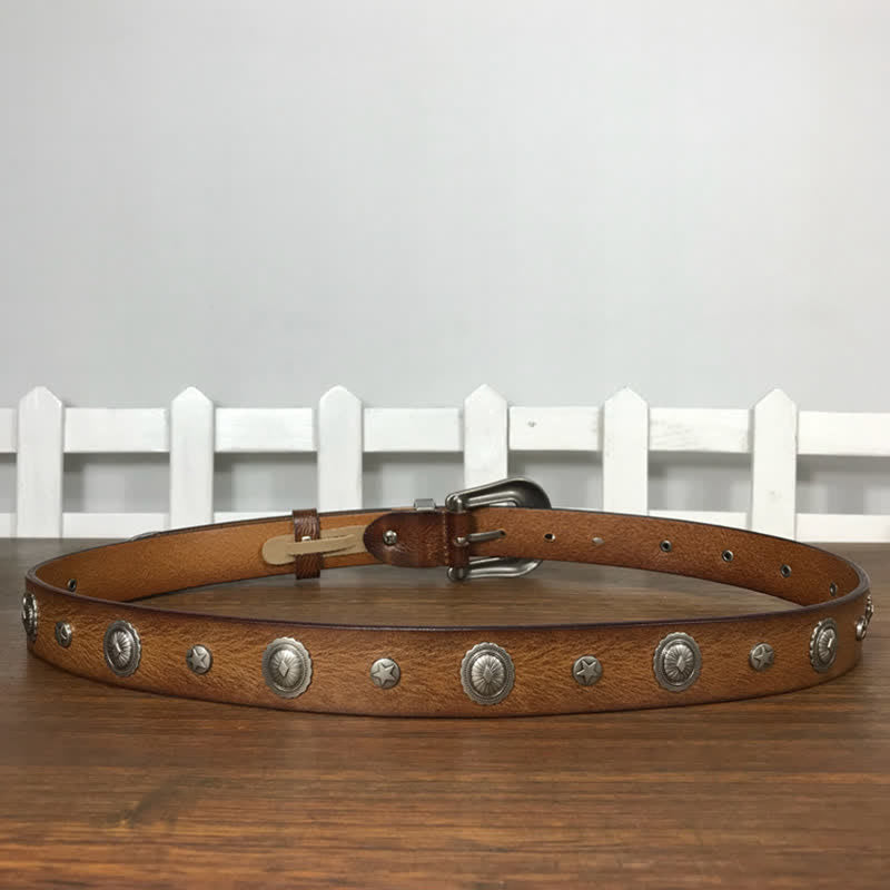 Persönlichkeit Dekorative Runde Niete Studded Leder Gürtel