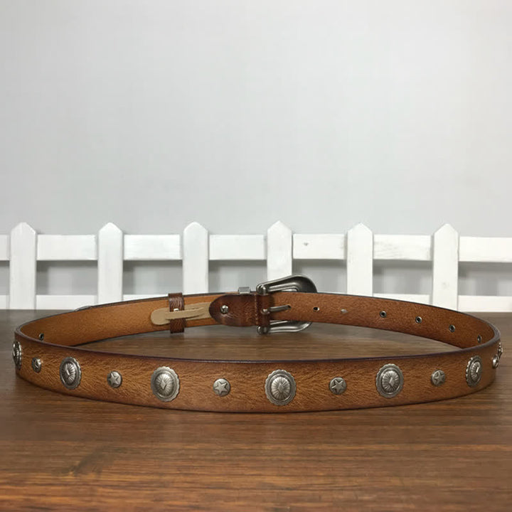 Persönlichkeit Dekorative Runde Niete Studded Leder Gürtel