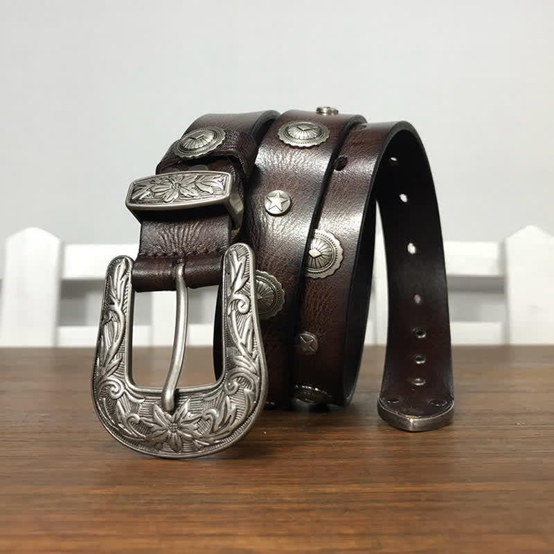 Persönlichkeit Dekorative Runde Niete Studded Leder Gürtel
