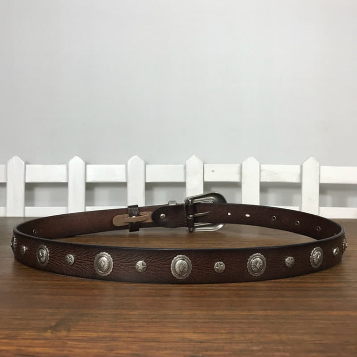 Persönlichkeit Dekorative Runde Niete Studded Leder Gürtel