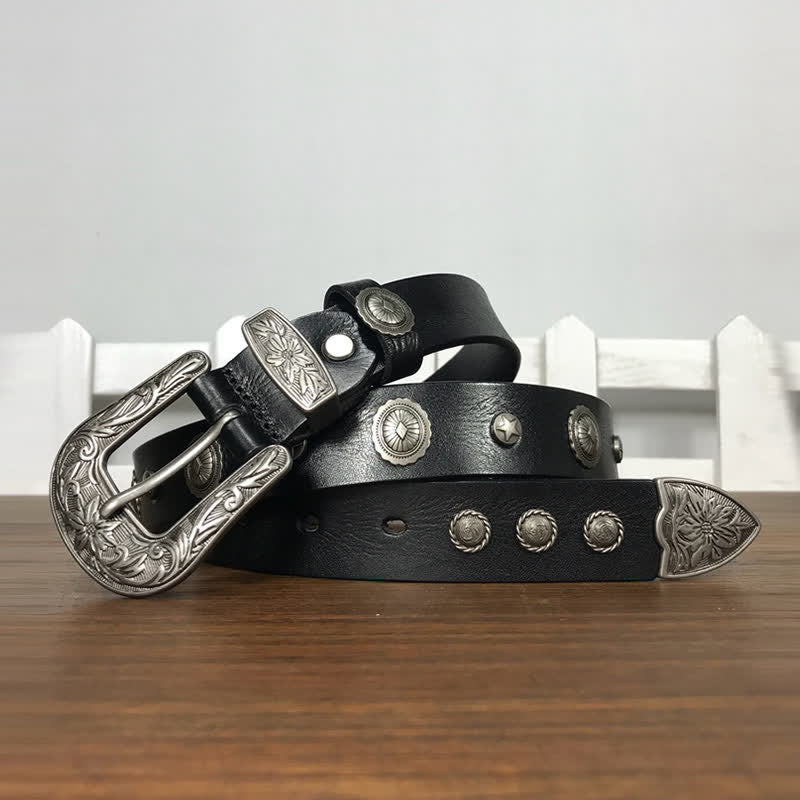 Persönlichkeit Dekorative Runde Niete Studded Leder Gürtel