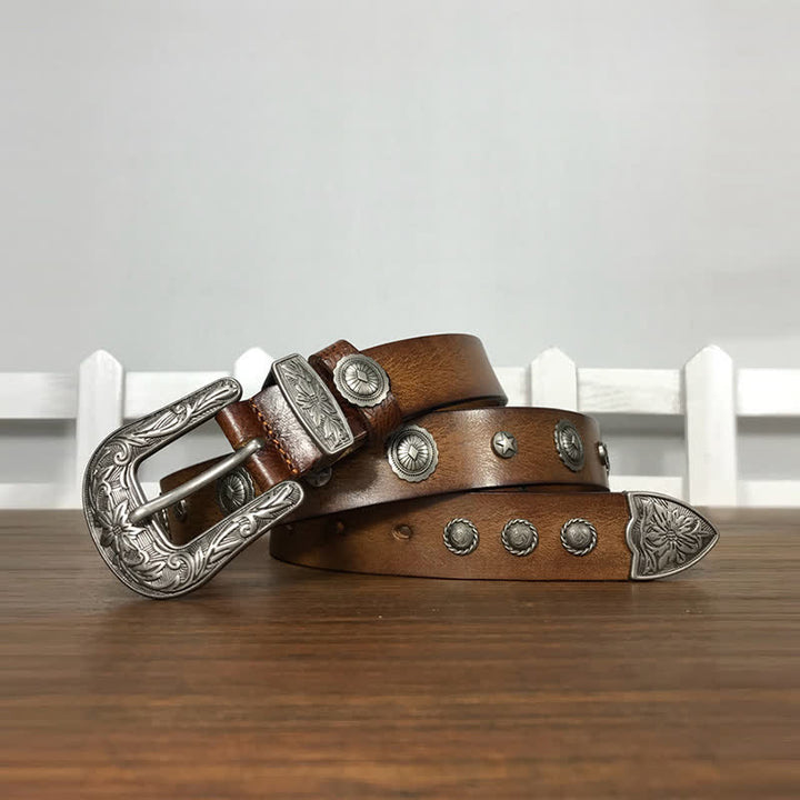Persönlichkeit Dekorative Runde Niete Studded Leder Gürtel