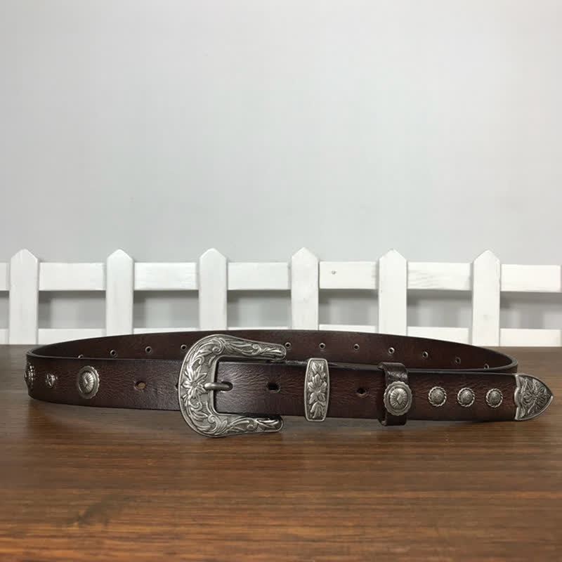 Persönlichkeit Dekorative Runde Niete Studded Leder Gürtel
