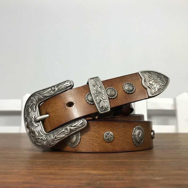 Persönlichkeit Dekorative Runde Niete Studded Leder Gürtel