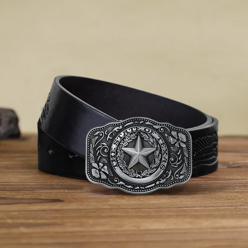 DIY Herrengürtel mit Fünf-Sterne-Texas-Staatsschnalle