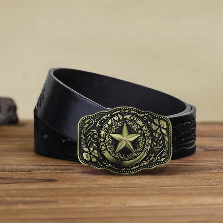DIY Herrengürtel mit Fünf-Sterne-Texas-Staatsschnalle