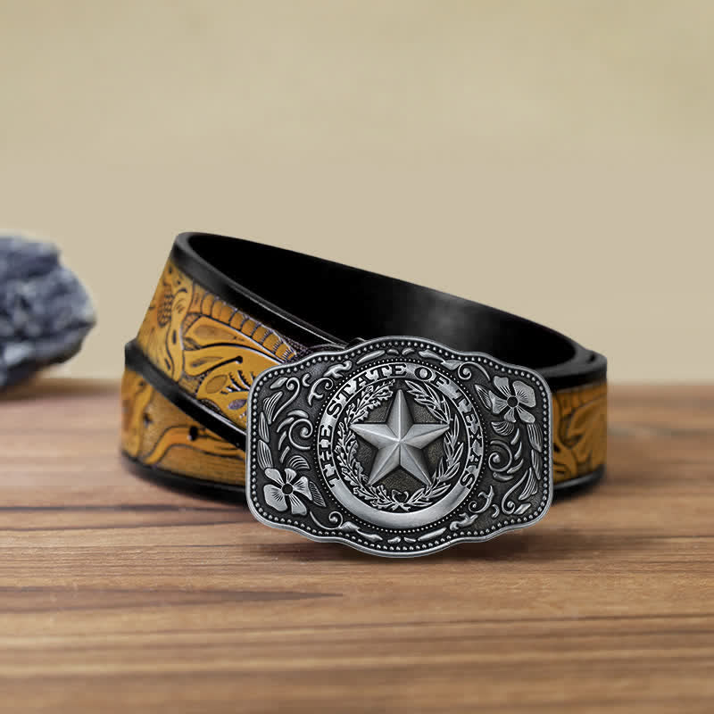 DIY Herrengürtel mit Fünf-Sterne-Texas-Staatsschnalle
