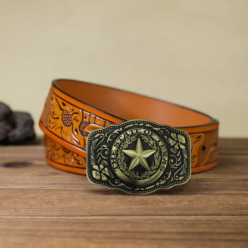 DIY Herrengürtel mit Fünf-Sterne-Texas-Staatsschnalle