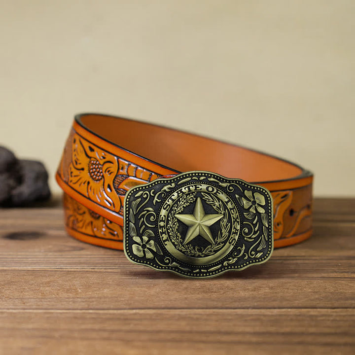 DIY Herrengürtel mit Fünf-Sterne-Texas-Staatsschnalle