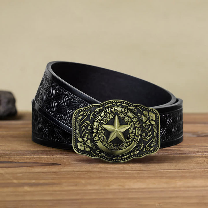 DIY Herrengürtel mit Fünf-Sterne-Texas-Staatsschnalle