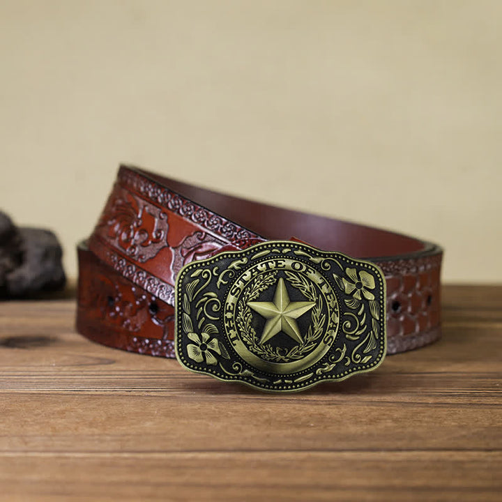DIY Herrengürtel mit Fünf-Sterne-Texas-Staatsschnalle