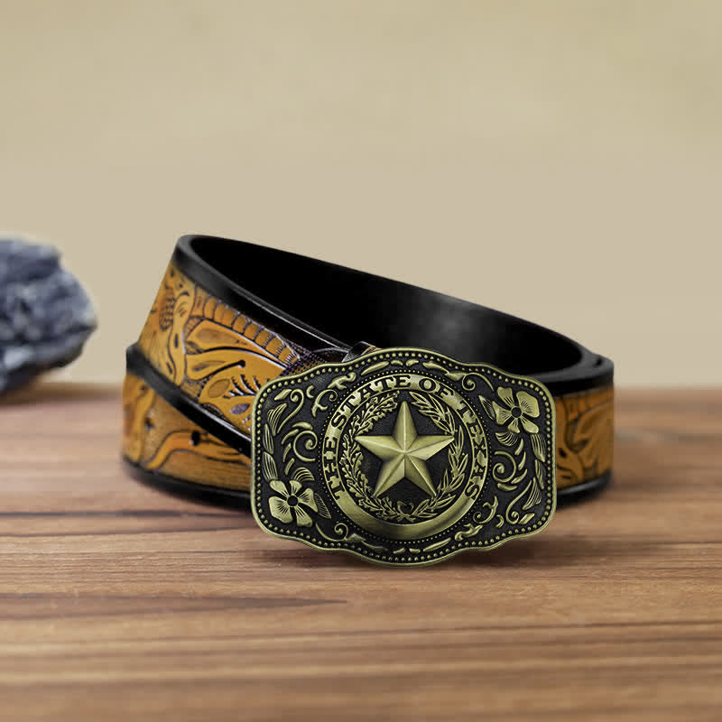 DIY Herrengürtel mit Fünf-Sterne-Texas-Staatsschnalle