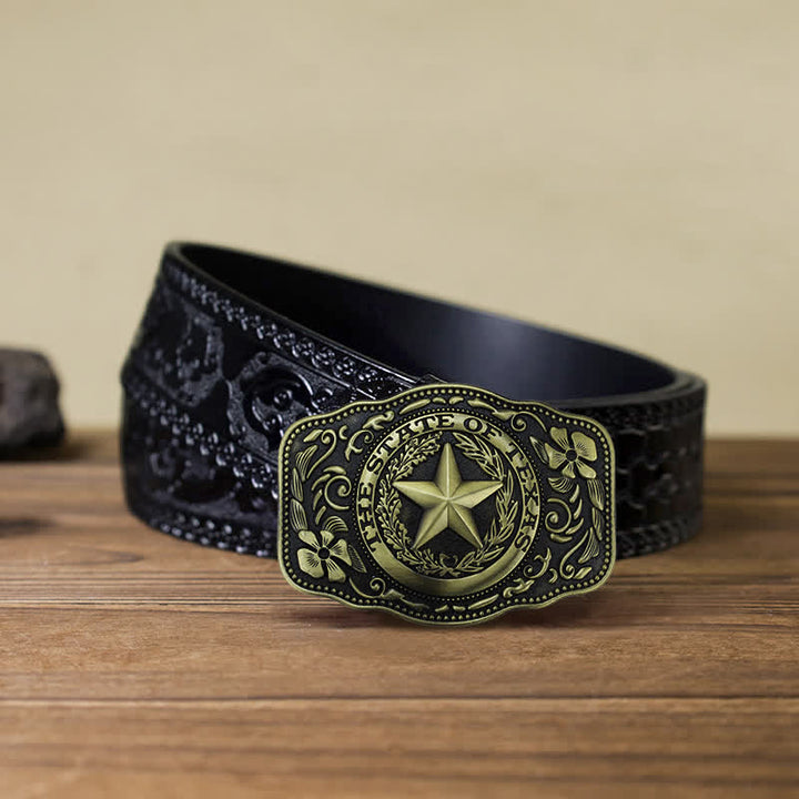 DIY Herrengürtel mit Fünf-Sterne-Texas-Staatsschnalle