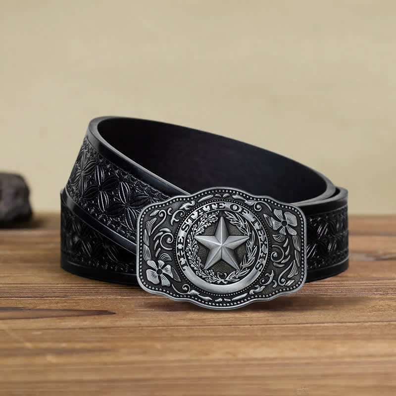 DIY Herrengürtel mit Fünf-Sterne-Texas-Staatsschnalle