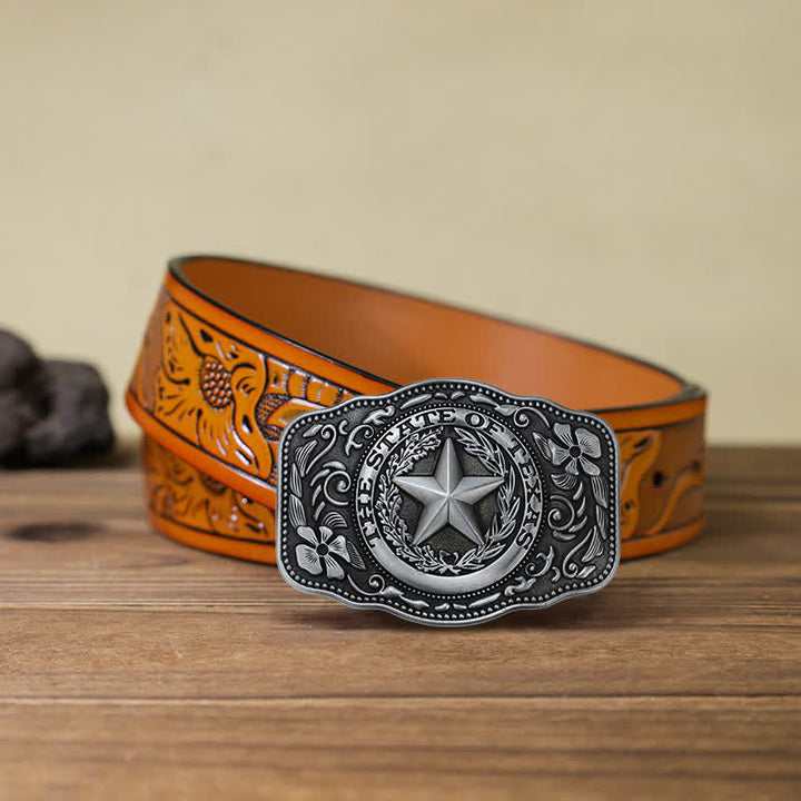 DIY Herrengürtel mit Fünf-Sterne-Texas-Staatsschnalle