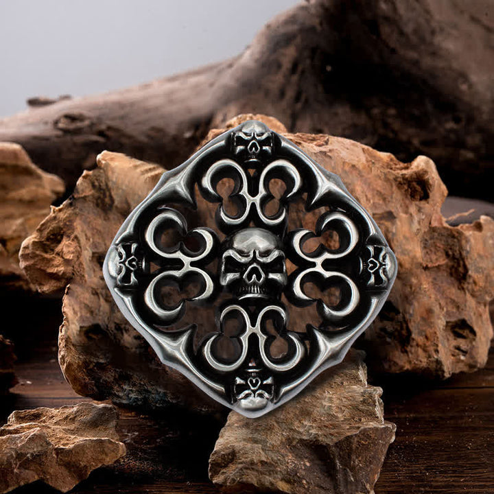 Herren DIY Rock Hollow Out Skull Schnallengürtel