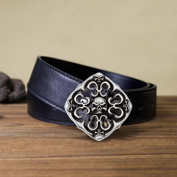 Herren DIY Rock Hollow Out Skull Schnallengürtel