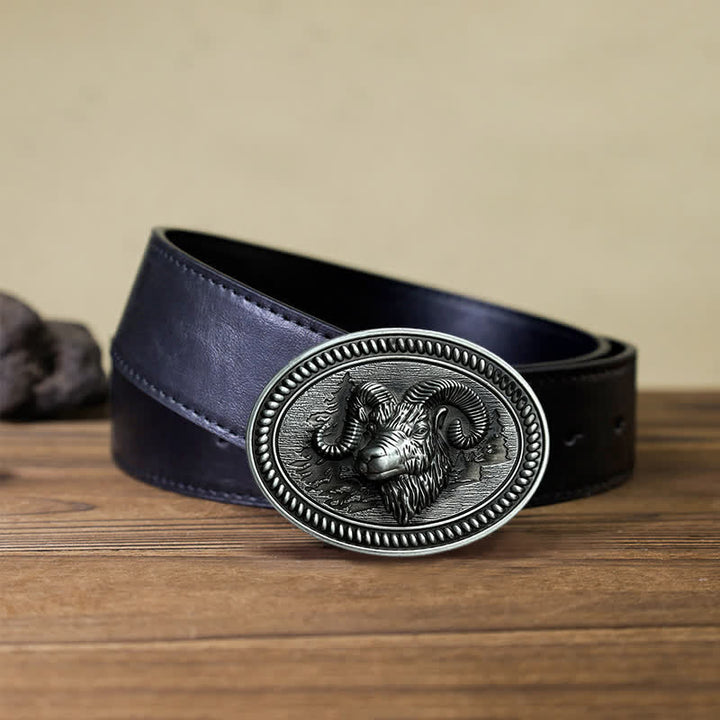 DIY Ledergürtel für Männer mit Westernschnalle und Widderkopf