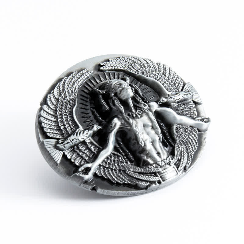 Herren DIY Indian Great Spirit Schnalle Ledergürtel