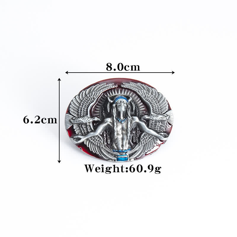 Herren DIY Indian Great Spirit Schnalle Ledergürtel