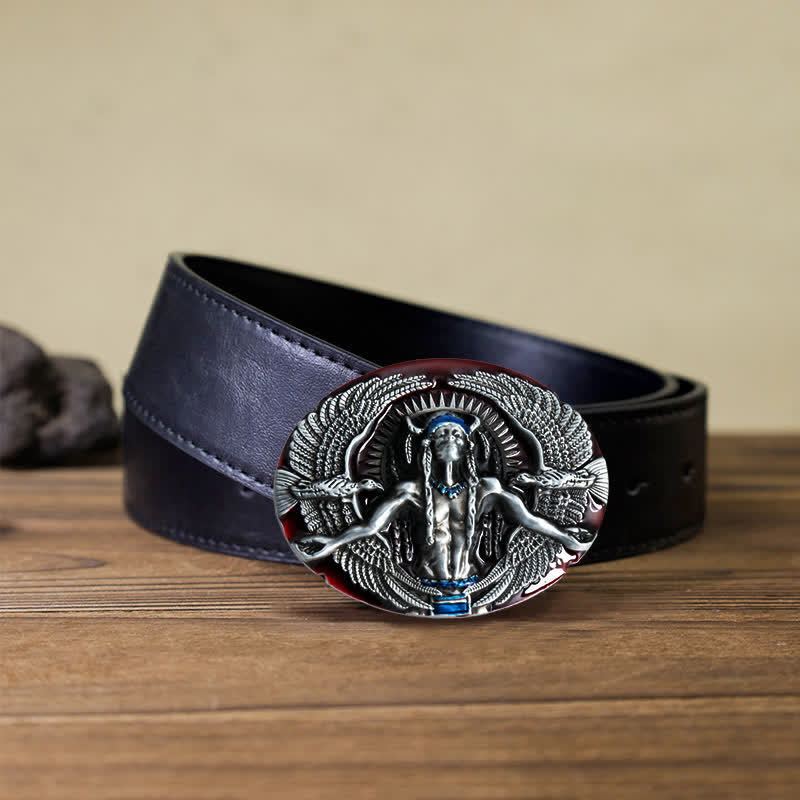 Herren DIY Indian Great Spirit Schnalle Ledergürtel
