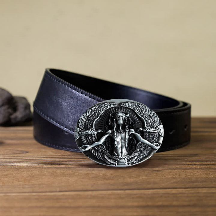 Herren DIY Indian Great Spirit Schnalle Ledergürtel