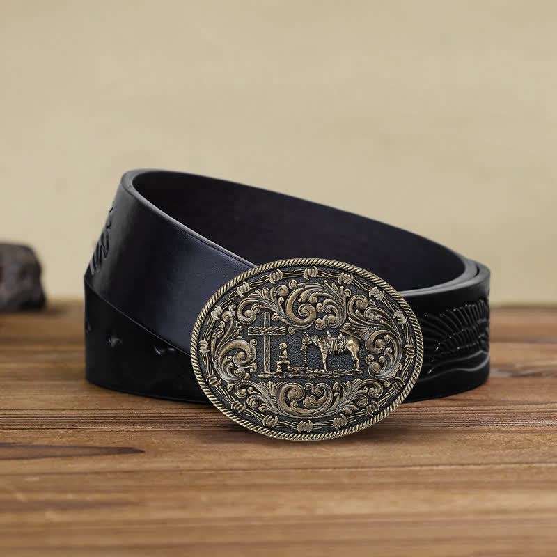 DIY Ledergürtel für Herren mit kniender Reiterschnalle