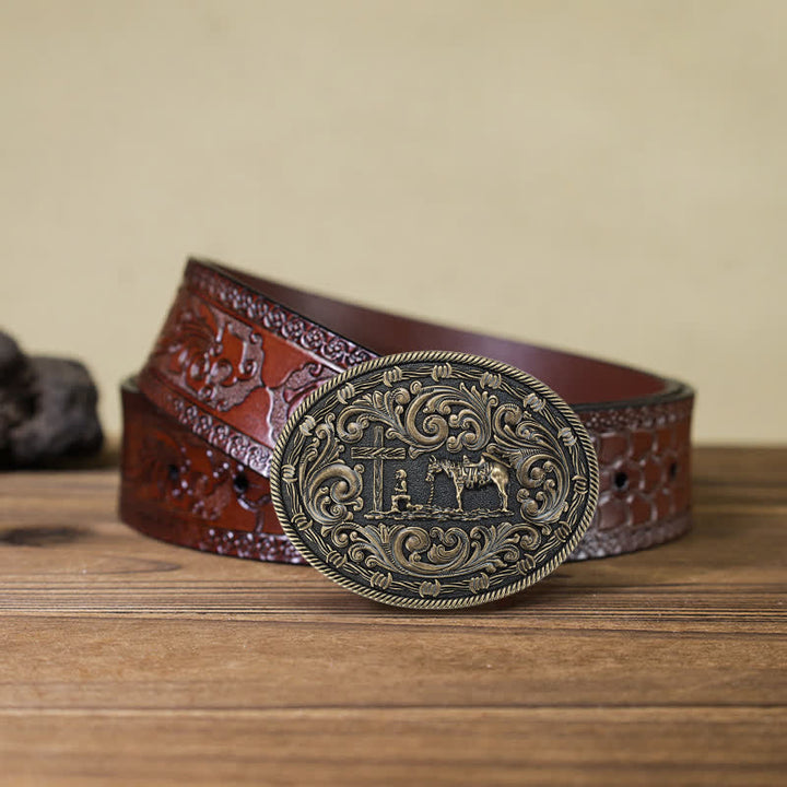 DIY Ledergürtel für Herren mit kniender Reiterschnalle