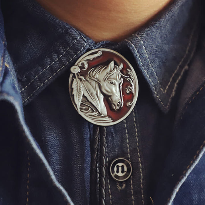 Pferdekopf-Relief-Bolo-Tie