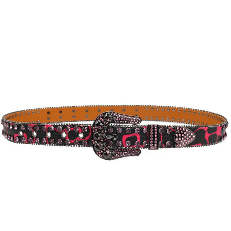 Schädeldesign Strassnieten Leder Gürtel