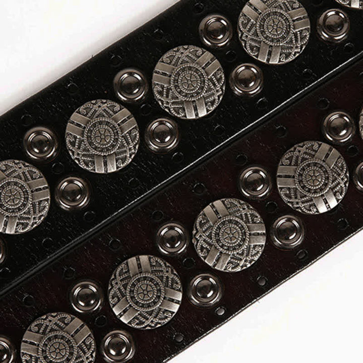 Motorrad Jeans Schwerer Metal-Nieten-Ledergürtel