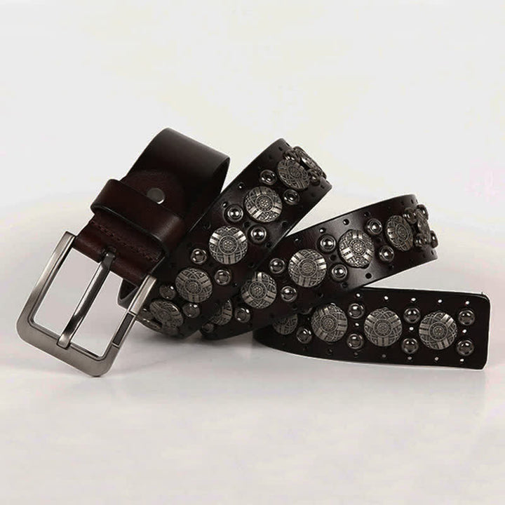 Motorrad Jeans Schwerer Metal-Nieten-Ledergürtel