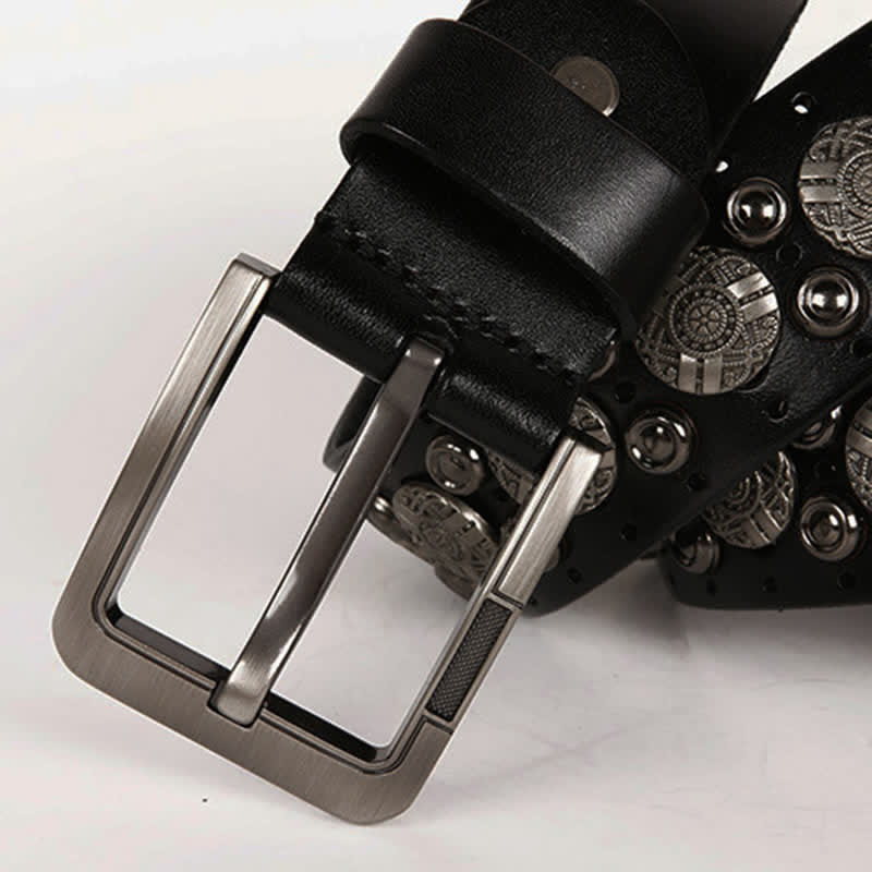 Motorrad Jeans Schwerer Metal-Nieten-Ledergürtel