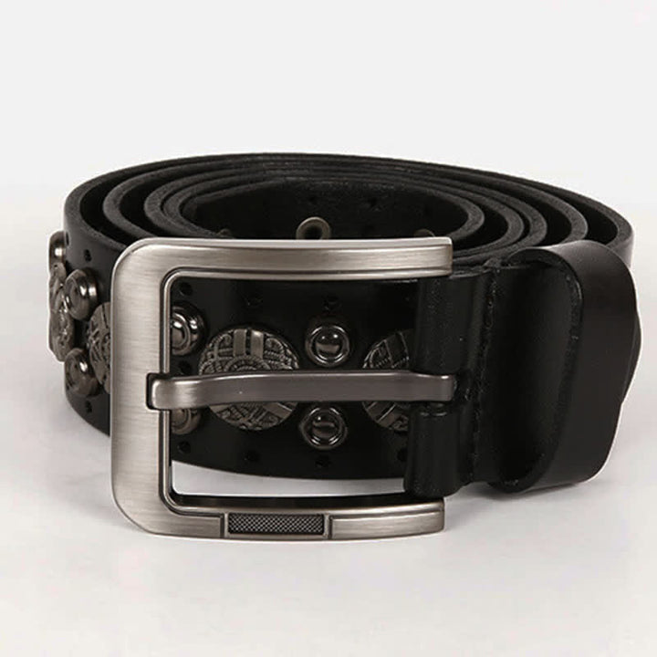 Motorrad Jeans Schwerer Metal-Nieten-Ledergürtel