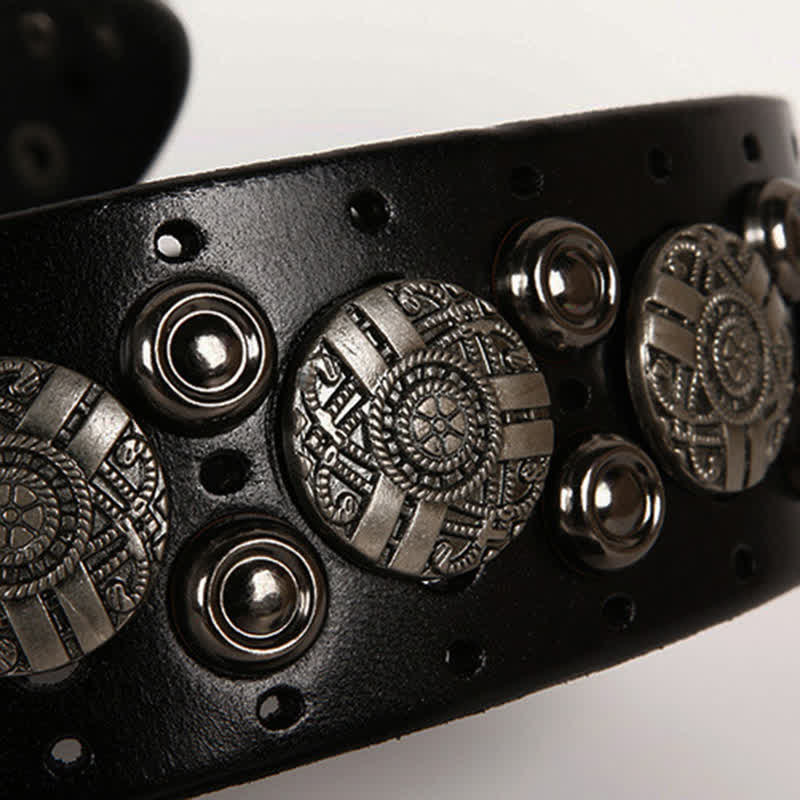 Motorrad Jeans Schwerer Metal-Nieten-Ledergürtel