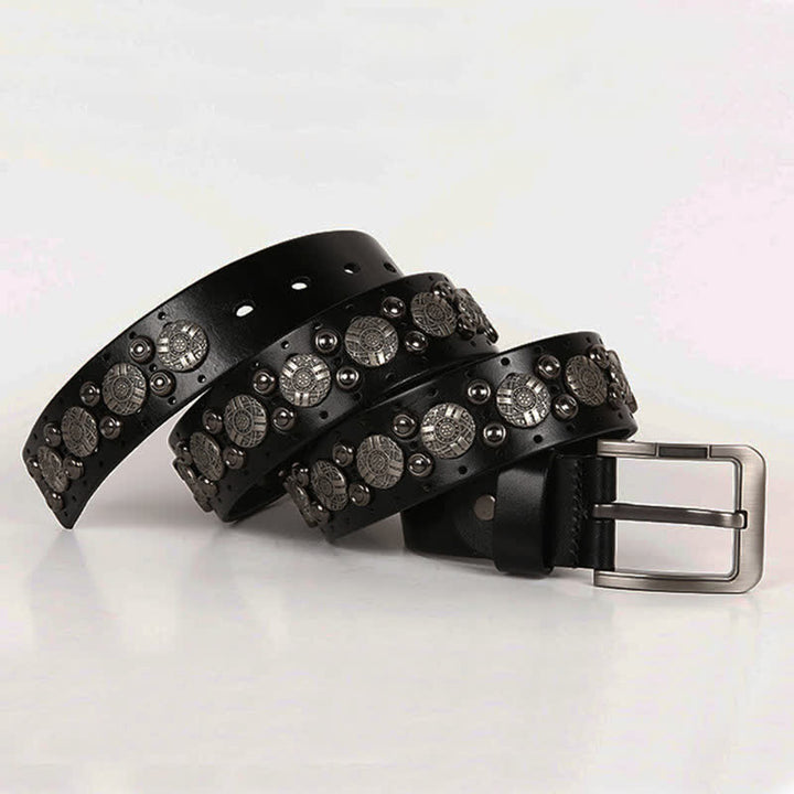 Motorrad Jeans Schwerer Metal-Nieten-Ledergürtel