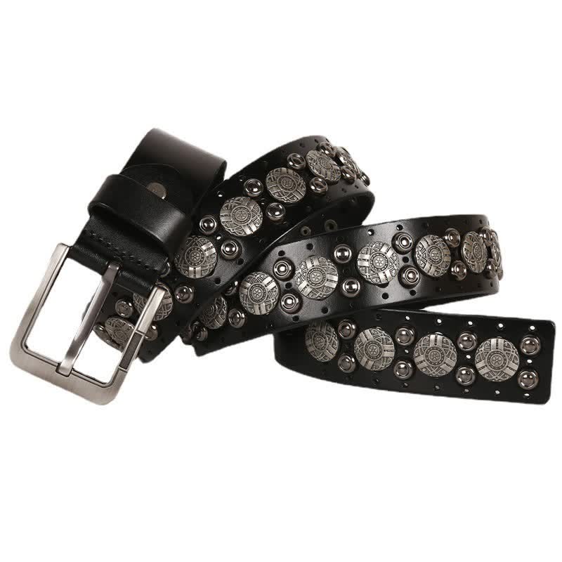 Motorrad Jeans Schwerer Metal-Nieten-Ledergürtel