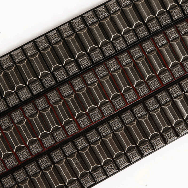 Vintage geometrischer Metallnieten-Leder-Gürtel