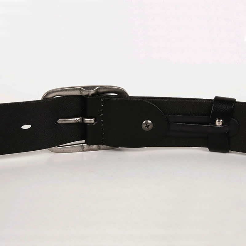 Vintage geometrischer Metallnieten-Leder-Gürtel