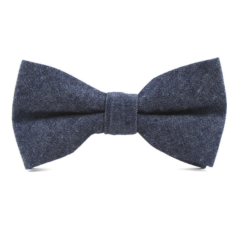 Herren Fliege aus einfarbigem Twill-Denim-Baumwolle