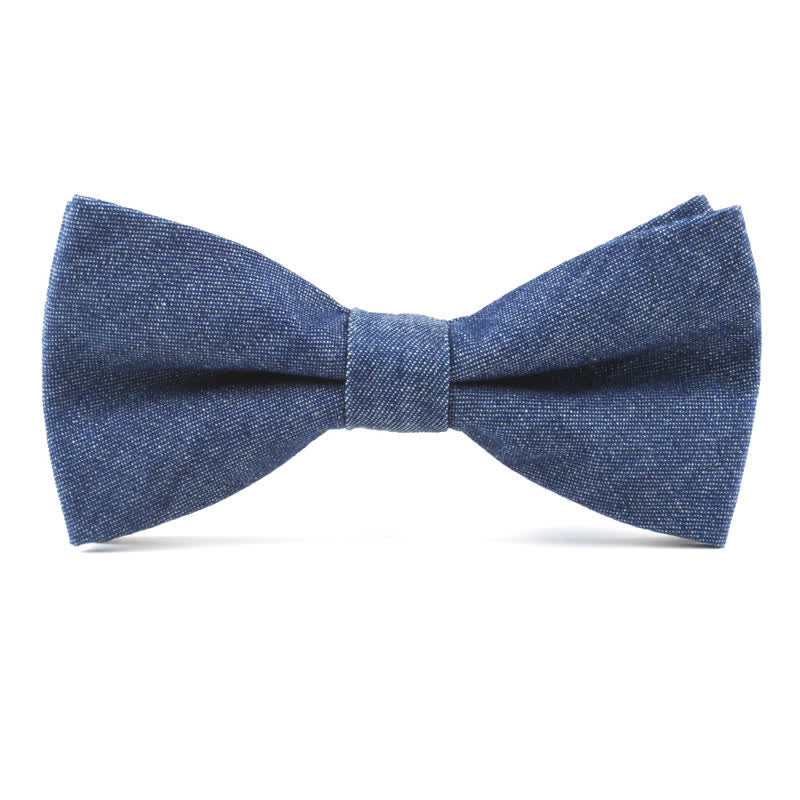 Herren Fliege aus einfarbigem Twill-Denim-Baumwolle