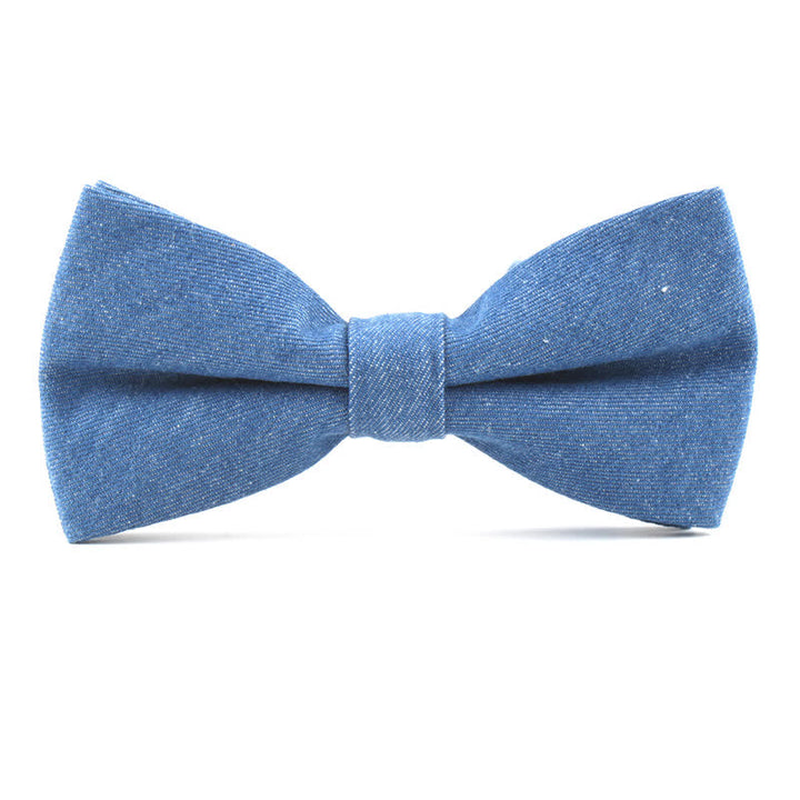 Herren Fliege aus einfarbigem Twill-Denim-Baumwolle