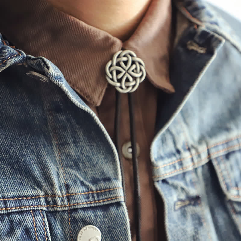Vintage keltischer Knoten hohle exotische Bolo-Krawatte - image 0