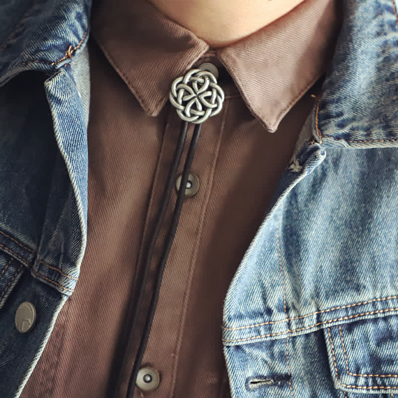 Vintage keltischer Knoten hohle exotische Bolo-Krawatte - image 2