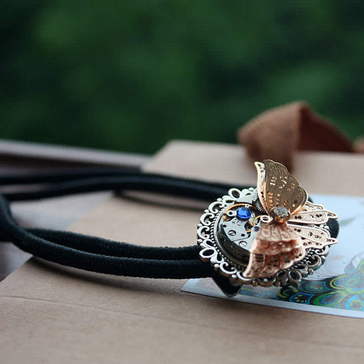 Steampunk 3D Schmetterling Anhänger Bolo-Tie